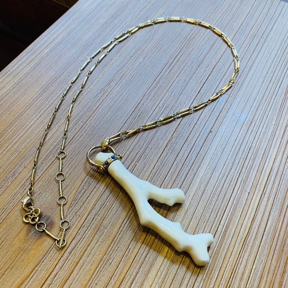 Stella & Dot Coral Pendant Necklace